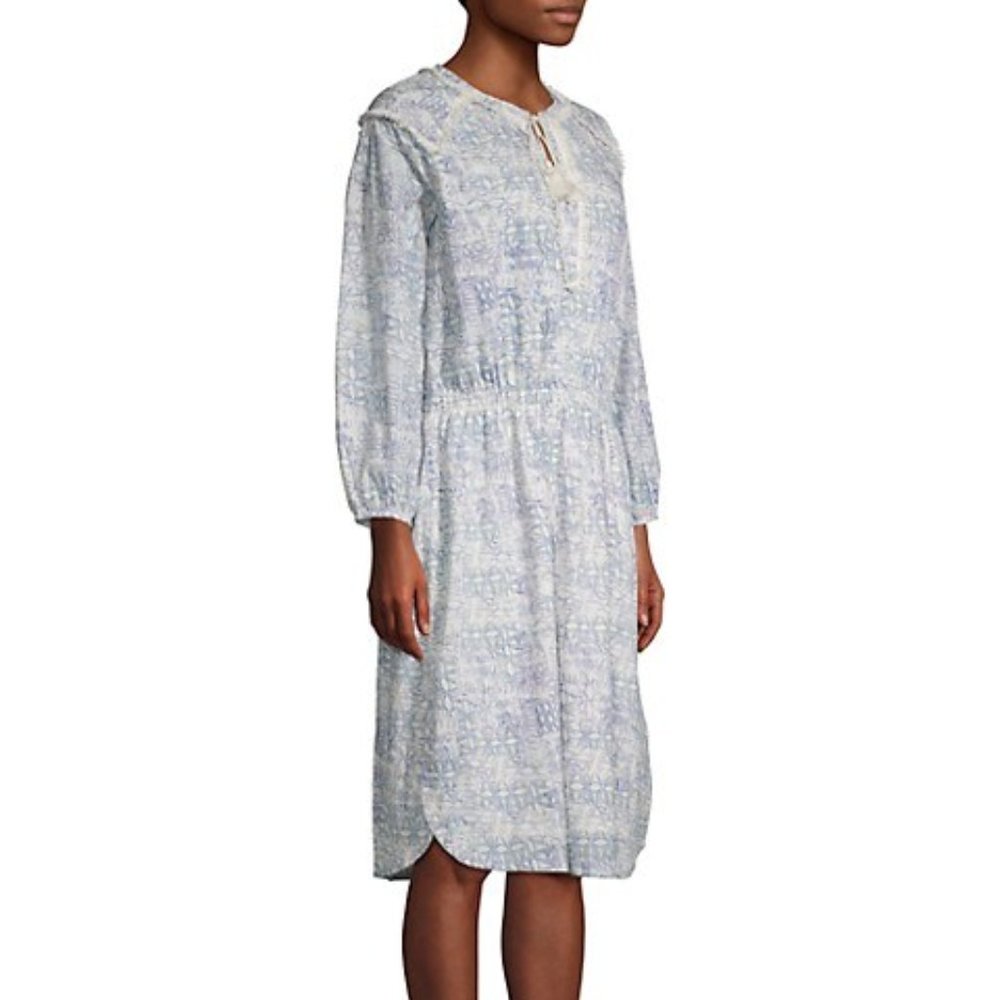 Antik Batik Cotton Wakanda Blue Print Dress